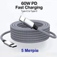 Кабель для зарядки и передачи данных (GLT5) 60W / 5A/ 480 Mbps / USB Type-C to USB Type-C / 5 метров / Серый - изображение 1