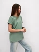 Женская однотонная футболка Pink Daisy Оливковый 48-52 (4022) - изображение 2