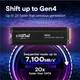 SSD накопичувач з радіатором Crucial P310 1 TB (CT1000P310SSD5), PCIe 4.0, M.2 2280 (up to 7100/6000 MB/s), з радіатором, сумісний з Playstation 5 - изображение 3