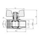 Кран шаровой для газа 1/2" ВН (DN15 PN40) бабочка SD607NG - изображение 3