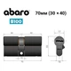 Цилиндр дверной ABARO B100 30/40 ключ/ключ 70мм черный - изображение 2