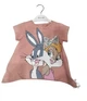 Костюм для девочки Baby Rose Looney Tunes летний с футболкой и шортами 104 см пудровый - изображение 2