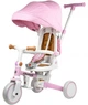 Беговел Tri-cycle 6in1 Milano 002 розовый для детей от 1 года с боковой поддержкой и козырьком - изображение 1