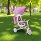 Беговел Tri-cycle 6in1 Milano 002 розовый для детей от 1 года с боковой поддержкой и козырьком - изображение 3