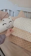Плюшевый плед Chickabiddy, бежевая пряжа, 85х85 см, ручное плетение - изображение 8