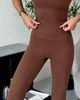 Спортивні жіночі легінси-кльош Flare з бразильським пуш-ап ефектом Bell Bottoms Leggings Premium для фітнесу та йоги L Коричневі (Flare94ChocoL) - зображення 6