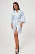 Халат жіночий шовковий літній BARWA garments 0395 L Небесно-блакитний (2110003953857) - изображение 3