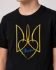 Детская футболка патриотическая с вышивкой I Love Ukraine 158 см Черная - изображение 3