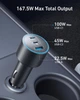 Автомобильное зарядное устройство Anker USB-C Fast Car 3-Port Charger 167.5W с кабелем Type-C в комплекте - изображение 2