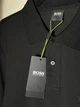 Чоловіча футболка поло в стилі BOSS Logo-Embroidered Cotton Polo Shirt чорна розмір L (HB13001.2L) - зображення 4