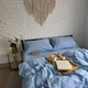 Комплект постельного белья Ell Home (турецкий вареный хлопок) Голубой полуторный 70/70 на резинке 90/200/35 - изображение 1