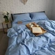 Комплект постельного белья Ell Home (турецкий вареный хлопок) Голубой полуторный 70/70 на резинке 90/200/35 - изображение 6
