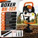 Бензобур BOXER BX-122 5,2 к.с. 52 см³ з комплектом шнеків 150, 200 і 250 мм та подовжувачем 500 мм, мотобур для буріння ґрунту, встановлення стовпів, парканів, посадки дерев і кущів - зображення 4
