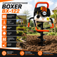 Бензобур BOXER BX-122 5,2 к.с. 52 см³ з комплектом шнеків 150, 200 і 250 мм та подовжувачем 500 мм, мотобур для буріння ґрунту, встановлення стовпів, парканів, посадки дерев і кущів - зображення 8