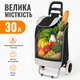 Сумка-візок господарська 30 л на колесах кравчучка до 40 кг складна конструкція тачка продуктова чорна - зображення 4