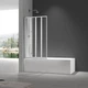 Шторки скляні на ванну складні Koer SR BS07-80x140-TR-01 прозоре скло Easy Clean 4мм, хром (KR5948) - изображение 2