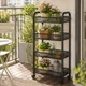 Полка-этажёрка передвижная Easy Shelf 4-х ярусная пластиковая тележка-стеллаж на колесах ES-78651 Black - изображение 6