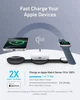 Бездротовий зарядний пристрій Anker MagGo Wireless Charging Pad 15W 3-in-1 Foldable Black (B25M8H11) - зображення 4