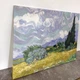 Интерьерная картина Пшеничное поле с кипарисом, Винсент ван Гог, Vincent van Gogh, Wheat Field, интерьерный декор, 30×37 см (id6657) - изображение 5