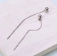 Серьги-протяжки серебряные Шарики 925 Rhodium (Ш) - изображение 2