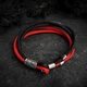 Чоловічий браслет Valknut Red&Black з паракорду з рунами вікінгів та металевою застібкою - зображення 4