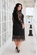 Платье-футляр женское из гипюра на трикотажной подкладке с кружевом и бахромой весенне-осеннее G&M M-4327-PL3-916 50 Размер цвет Черный - зображення 2