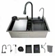 Кухонная мойка многофункциональная Zerix ZH7546-SET-07 DECOR NANO-BLACK со встроенным смесителем - изображение 5