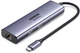 USB-хаб Ugreen CM511 6-in-1 USB-C to DP 1.4+2xUSB-A 3.0+USB-C 3.0+RJ45 1000Mbps+USB-C PD 3.0 100W Power Port Gray (UGR-75643) - изображение 1