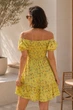 Платье женское жёлтого цвета с принтом Fashion размер 42-44 (216276) - изображение 2