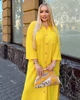 Костюм жіночий із тафтингу з блузою і прямими штанами літній G&M k-130982 54-56 Розмір колір жовтий - зображення 2