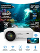 Проектор Full HD 1080p с Wi-Fi и Bluetooth 5.4 поддержка 4K для домашнего кинотеатра совместимый со смартфонами ноутбуками телевизорами - изображение 1