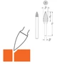 Борфреза сфероконическая заостренная (снарядная) PROFITOOL - 12х25х70x6 мм INOX (G12256-3INOX) - изображение 6