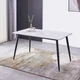 Стол обеденный нераскладной в гостиную, кухню из керамики/металл KING CERAMIC 140*80 Intarsio белый глянец/черный мат - зображення 2