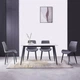 Стол обеденный нераскладной в гостиную, кухню из керамики/металл KING CERAMIC 140*80 Intarsio белый глянец/черный мат - зображення 3