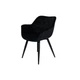 Стул кухонный кресло с мягкой спинкой и подлокотниками Elegante Intarsio Черный каркас металл/ Черный ткань - изображение 5