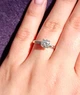 Срібна каблучка з муасанітом 1,0 ct. 6,5 мм 18 розмір, Сертифікат (219683008) - зображення 6