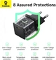 Сетевое зарядное устройство Baseus Palm Fast Charger 1Type-C Power Delivery 30W EU + кабель Type-C to Type-C 60W 20V/3A 1 м (P10111605113-01) Black - изображение 8