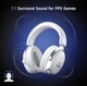 Беспроводные игровые наушники MCHOSE V9 Pro White / Bluetooth и 2.4G для ПК, PS, Switch, телефона - изображение 3