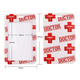 Бейдж для врача вертикальный с ремешком и принтом DOCTOR / Медицинский держатель для пропуска и ID-карты с ланьярдом, Бело-красный - изображение 3