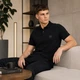 Чоловіча футболка поло Philipp Plein чорна з преміальної тканини лакоста та металевим лого M (25-951-013) - изображение 8