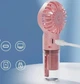 Ручной вентилятор и увлажнитель воздуха на аккумуляторе 2в1 Humidifying Fan трехскоростной мини вентилятор кондиционер с распылением воды, 15.7х6.8см розовый - изображение 3
