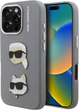Etui plecki Karl Lagerfeld FW Grained Karl & Choupette Heads Pins do Apple iPhone 16 Pro Max Grey (KLHCP16XPSFDHPG) - obraz 1