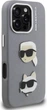 Etui plecki Karl Lagerfeld FW Grained Karl & Choupette Heads Pins do Apple iPhone 16 Pro Max Grey (KLHCP16XPSFDHPG) - obraz 4