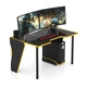 Стіл ігровий COMFORT GM15 1532×1022×750 мм, ЛДСП SWISSPAN, металевий каркас, підставка під системний блок, Чорний - зображення 2