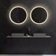 Дзеркало Luxury Wood Perfection Slim з LED підсвіткою, дуб натуральний, сенсорна кнопка-димер, 650х650мм - изображение 1