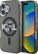 Etui plecki Karl Lagerfeld IML Glitter Karl & Choupette Sketch Logo MagSafe do Apple iPhone 16 Black (KLHMP16SHGKCGKBK) - obraz 3