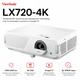 Проектор лазерный ViewSonic LX720-4K DLP 4K-UHD 3500 ANSI лм HDMI Wi-Fi White (VS20621) - изображение 1