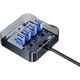 USB-концентратор SAMZHE 3.0, высокоскоростная 4-портовая док-станция расширения, удлинительный кабель-конвертер для ноутбука с разъемом питания, 1,5 метра, черный, HUB02 - изображение 3