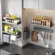 Багатофункціональна підставка для зберігання MAXCOOK Kitchen, настінна підставка для спецій, не потребує свердління, кухонний органайзер із штангою та гачками, 50 см - зображення 10