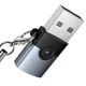 Перехідник Hoco UA46B USB Male to Type-C female USB3.0, Gray - зображення 2